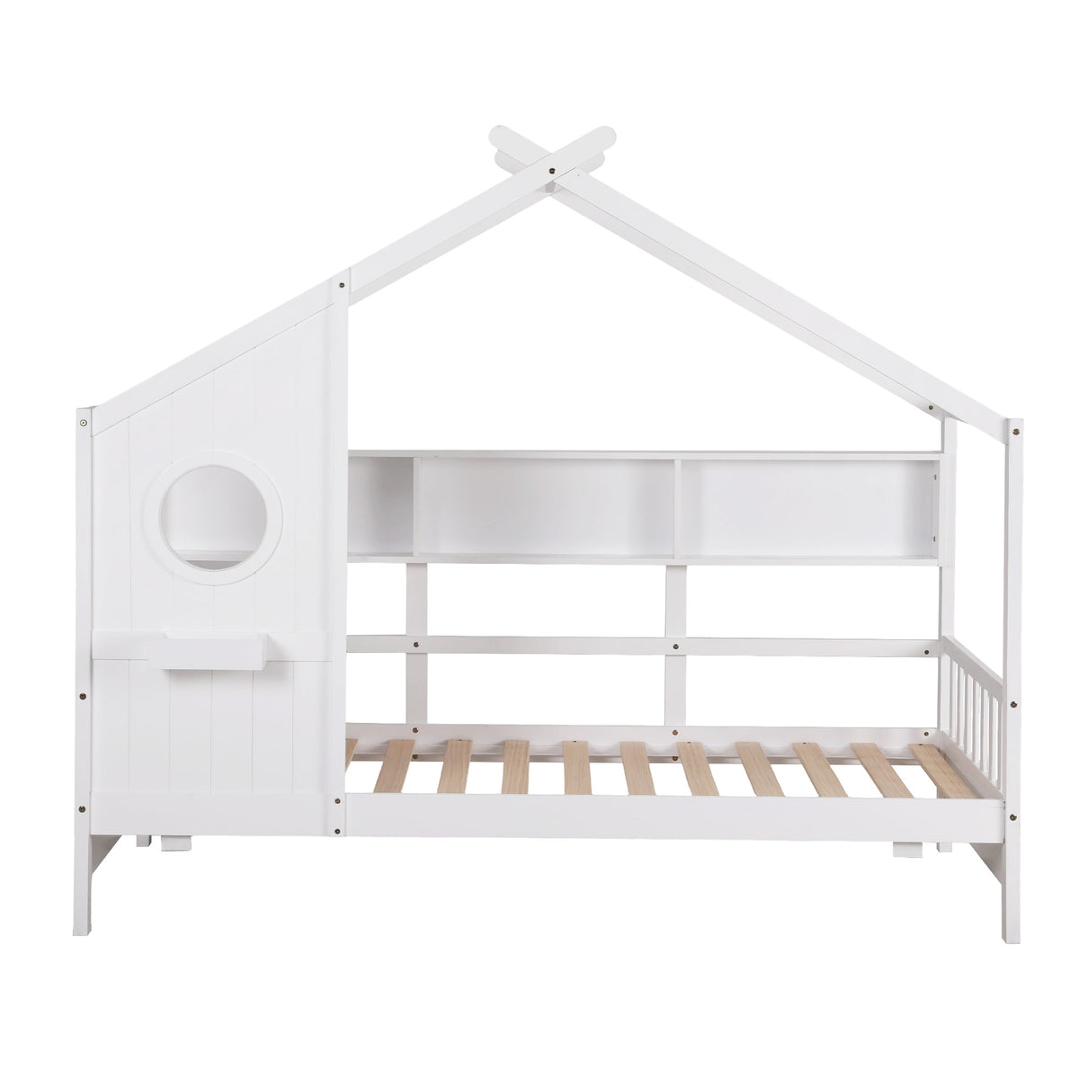 Artiss Kids Single Bed Frame House Bed Solid Wood Montessori, White