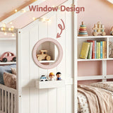 Beds & Bed Frames: Artiss Kids Single Bed Frame with 3 Storage Bookcase & 2 Drawers House Bed Solid Wood Montessori Bed Easy Assembly White