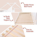 Beds & Bed Frames: Artiss Kids Single Bed Frame with 3 Storage Bookcase & 2 Drawers House Bed Solid Wood Montessori Bed Easy Assembly White