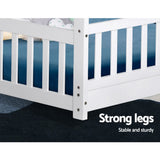 Kid's Beds & Bed Frames: Artiss Bed Frame Wooden Kids House Frame White ROCK