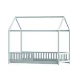 Kid's Beds & Bed Frames: Artiss Bed Frame Wooden Kids House Frame Grey ROCK