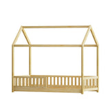 Kid's Beds & Bed Frames: Artiss Bed Frame Wooden Kids House Frame Oak ROCK