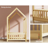 Kid's Beds & Bed Frames: Artiss Bed Frame Wooden Kids House Frame Oak ROCK