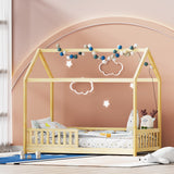 Kid's Beds & Bed Frames: Artiss Bed Frame Wooden Kids House Frame Oak ROCK