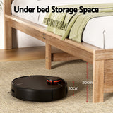 Beds & Bed Frames: Artiss Bed Frame Double Size Wooden Acacia Wood OATMEAL