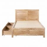 Artiss Single Bed Frame with 2 Drawers Wooden Bed Base Walnut
