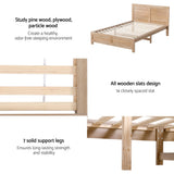 Artiss Single Bed Frame with 2 Drawers Wooden Bed Base Walnut
