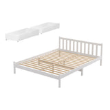 Beds & Bed Frames: Artiss Bed Frame Double Size Wooden Platform with 2 Storage Drawers White SOFIE