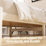 Artiss Bed Frame King Single Size Wooden Platform with 2 Storage Drawers White