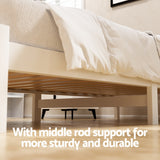 Beds & Bed Frames: Artiss Bed Frame Single Size Wooden Platform with 2 Storage Drawers White SOFIE
