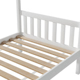 Beds & Bed Frames: Artiss Bed Frame Wooden Base Kids Single Timber House Beds White