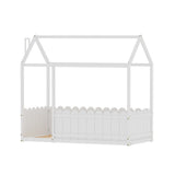 Kid's Beds & Bed Frames: Artiss Bed Frame Wooden Kids House Single Frame White KORI