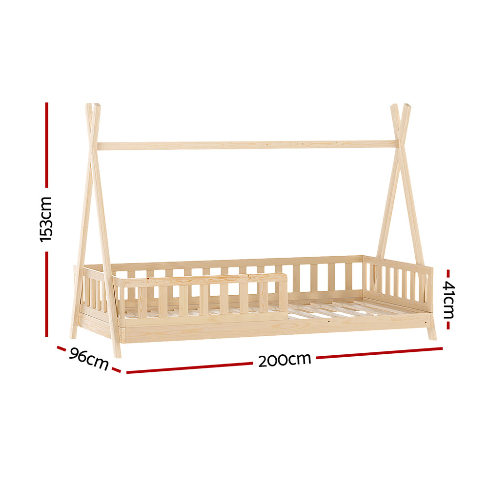 Kid's Beds & Bed Frames: Artiss Bed Frame Wooden Kids House Frames Oak PUAH