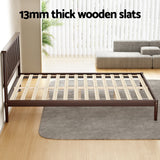 Artiss Bed Frame Queen Size Wooden Base Mattress Platform Timber Walnut VISE