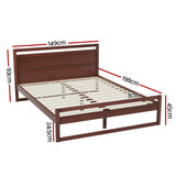 Beds & Bed Frames: Artiss Bed Frame Double Size Wooden Walnut WITTON