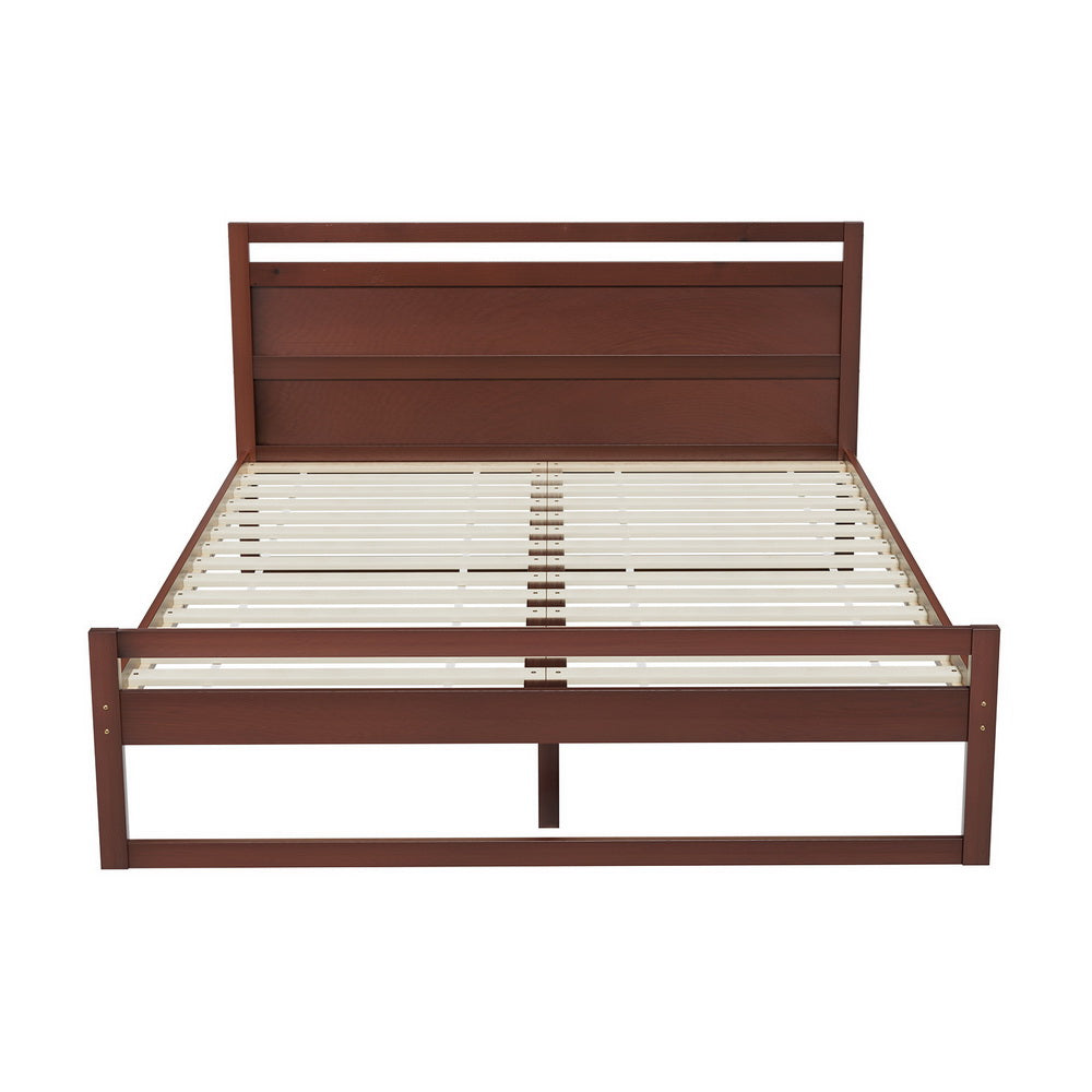 Beds & Bed Frames: Artiss Bed Frame Double Size Wooden Walnut WITTON