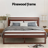 Beds & Bed Frames: Artiss Bed Frame Double Size Wooden Walnut WITTON