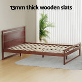 Beds & Bed Frames: Artiss Bed Frame Double Size Wooden Walnut WITTON