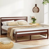 Beds & Bed Frames: Artiss Bed Frame Double Size Wooden Walnut WITTON