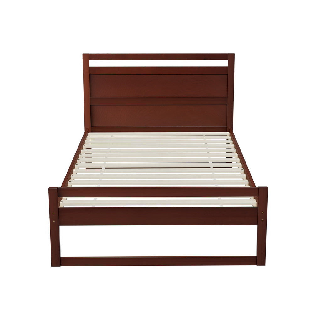 Beds & Bed Frames: Artiss Bed Frame King Single Size Wooden Walnut WITTON