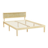 Beds & Bed Frames: Artiss Bed Frame Double Size Wooden Base Mattress Platform Timber Pine YUMI