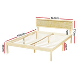 Beds & Bed Frames: Artiss Bed Frame Double Size Wooden Base Mattress Platform Timber Pine YUMI