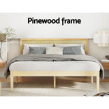 Beds & Bed Frames: Artiss Bed Frame Double Size Wooden Base Mattress Platform Timber Pine YUMI