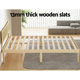 Beds & Bed Frames: Artiss Bed Frame Double Size Wooden Base Mattress Platform Timber Pine YUMI