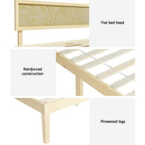 Beds & Bed Frames: Artiss Bed Frame Double Size Wooden Base Mattress Platform Timber Pine YUMI