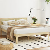 Beds & Bed Frames: Artiss Bed Frame Double Size Wooden Base Mattress Platform Timber Pine YUMI