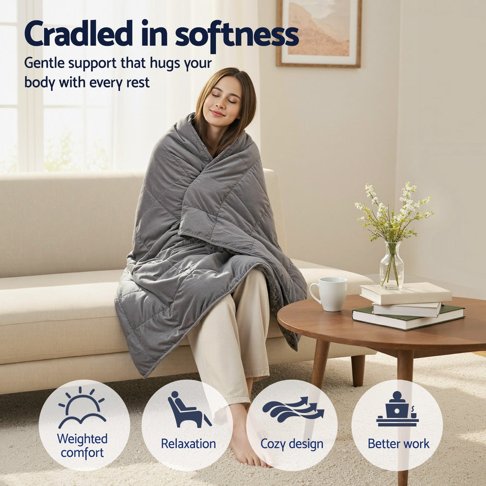 Blankets & Throws: Giselle 6.8KG Weighted Blanket Adults Kid Anti Anxiety Gravity Blankets Sherpa Fleece