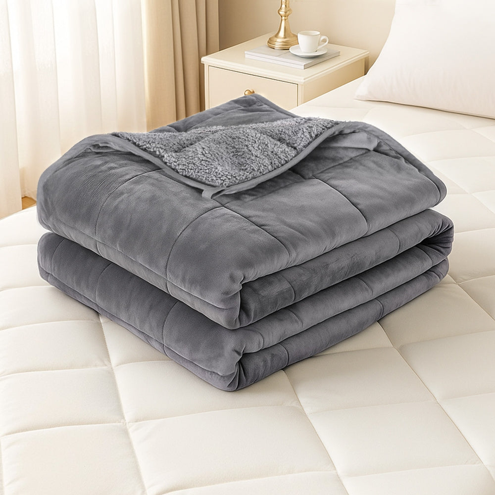 Blankets & Throws: Giselle 6.8KG Weighted Blanket Adults Kid Anti Anxiety Gravity Blankets Sherpa Fleece