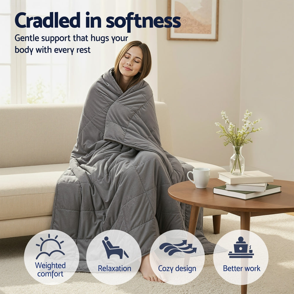 Blankets & Throws: Giselle 11KG Weighted Blanket Adults Kid Anti Anxiety Gravity Blankets Sherpa Fleece