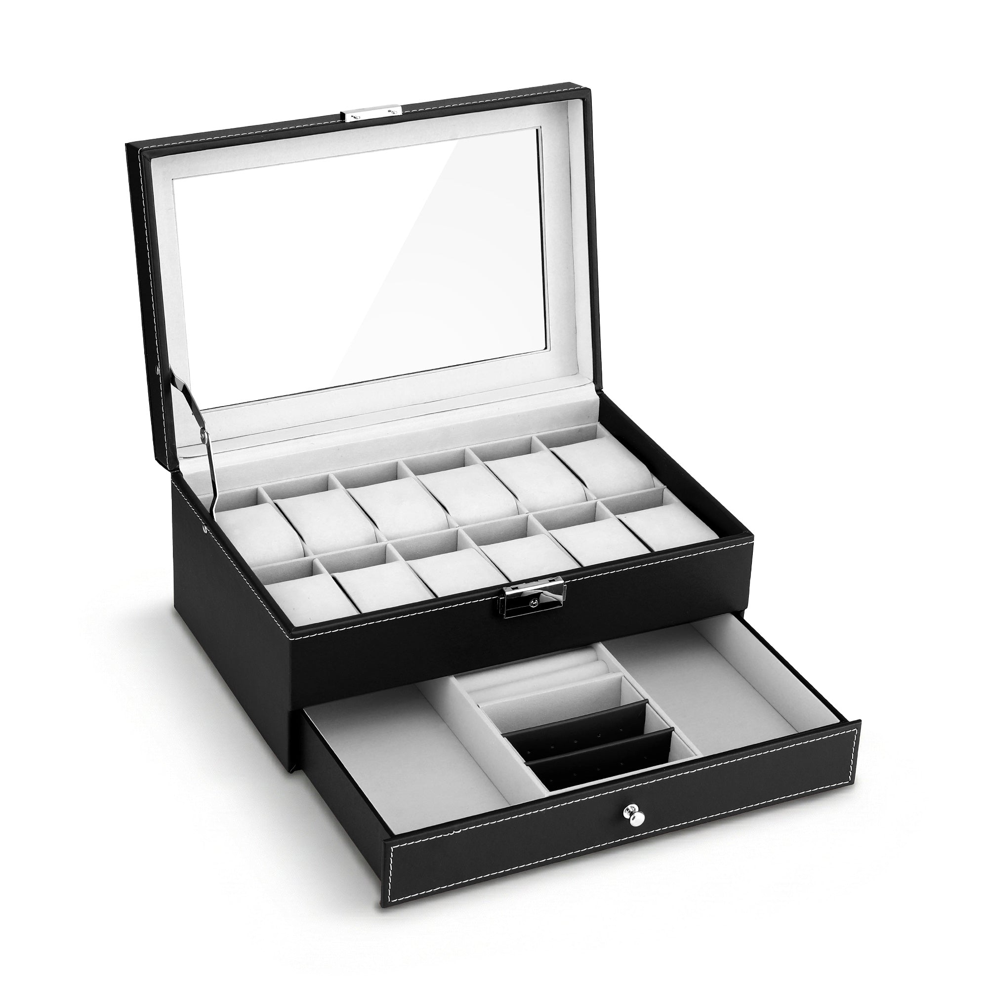 Men's Accessories: Embellir 12 Grids Watch Box Organizer Case Jewelry Display Storage Showcase