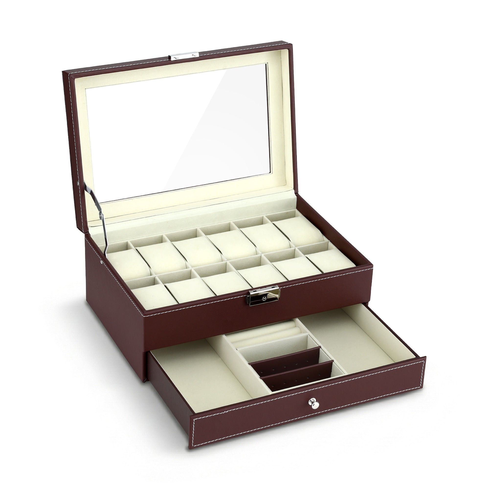 Men's Accessories: Embellir 12 Grids Watch Box Organizer Case Jewelry Display Storage Showcase