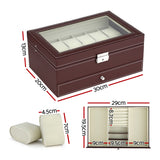 Men's Accessories: Embellir 12 Grids Watch Box Organizer Case Jewelry Display Storage Showcase