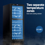 Wine Fridges: Devanti Wine Fridge Cooler Compressor Dual Zone 80 Bottles