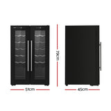 Wine Fridges: Devanti Wine Fridge Cooler Dual Zone 24 Bottles