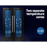 Wine Fridges: Devanti Wine Fridge Cooler Dual Zone 24 Bottles