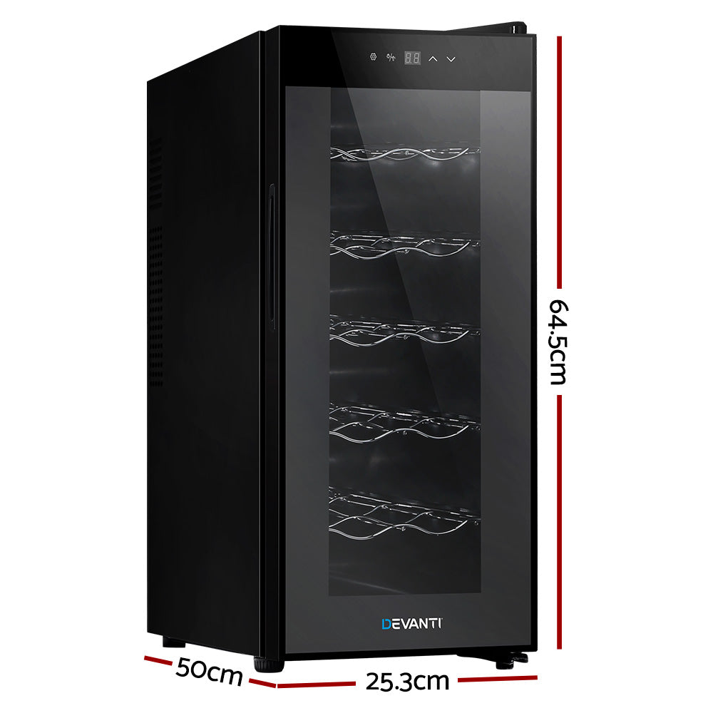 Wine Fridges: Devanti Wine Fridge Cooler 12 Bottles