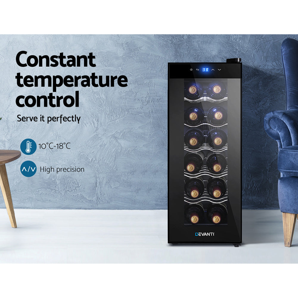 Wine Fridges: Devanti Wine Fridge Cooler 12 Bottles