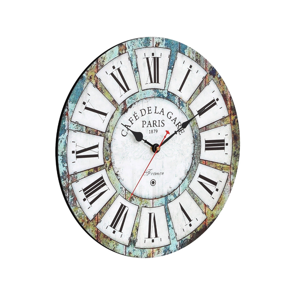 Clocks: Artiss 40CM Wall Clock Rustic Design