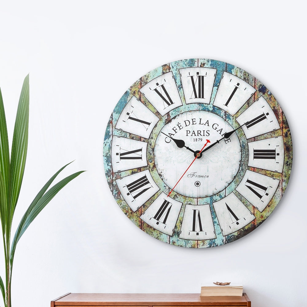 Clocks: Artiss 40CM Wall Clock Rustic Design