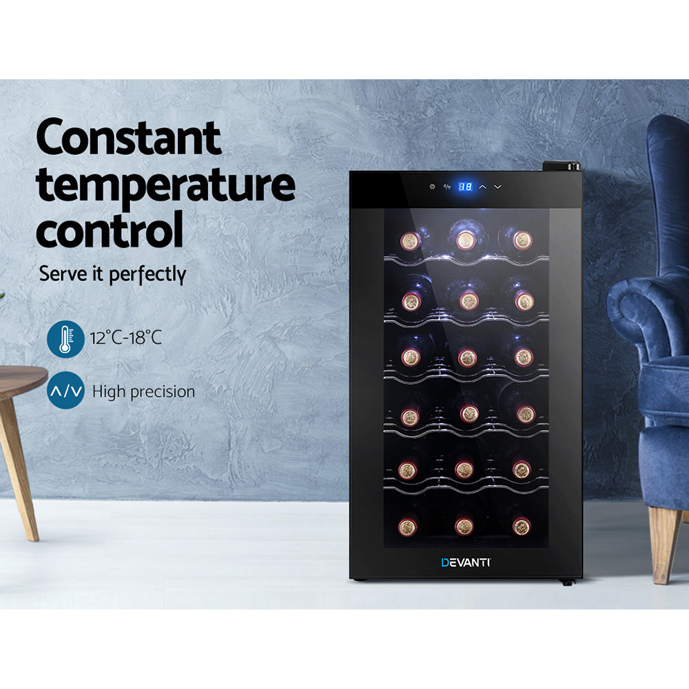 Wine Fridges: Devanti Wine Fridge Cooler 18 Bottles