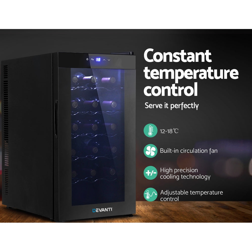 Wine Fridges: Devanti Wine Fridge Cooler 18 Bottles