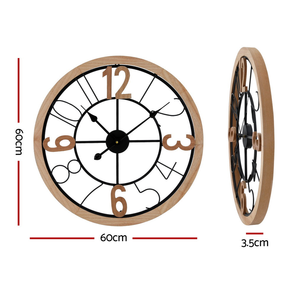 Clocks: Artiss 60CM Wall Clock Wooden