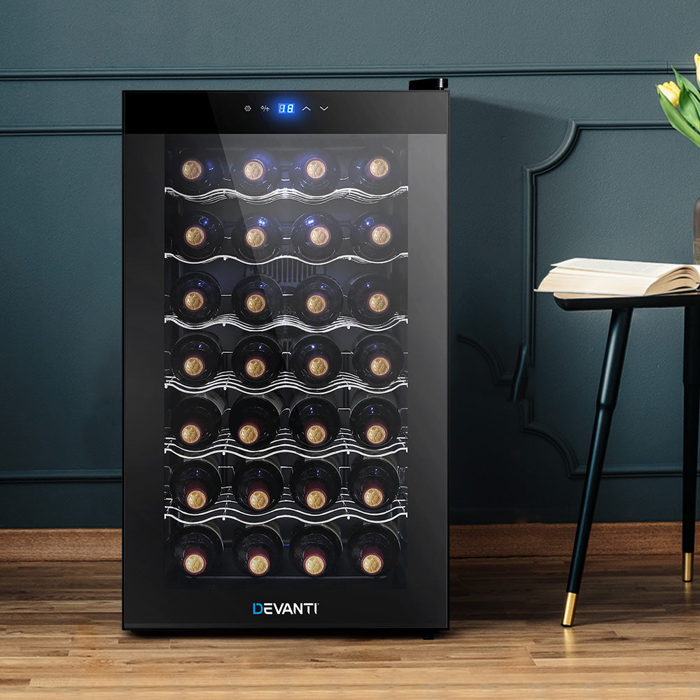 Wine Fridges: Devanti Wine Fridge Cooler 28 Bottles