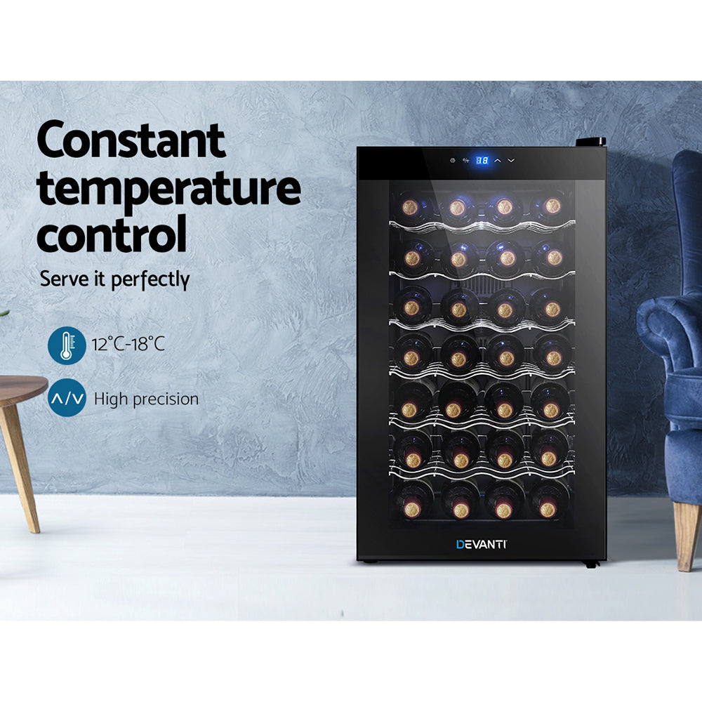 Wine Fridges: Devanti Wine Fridge Cooler 28 Bottles