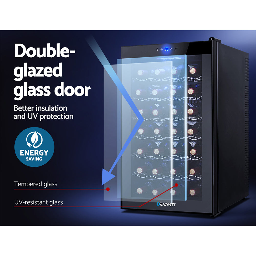 Wine Fridges: Devanti Wine Fridge Cooler 28 Bottles