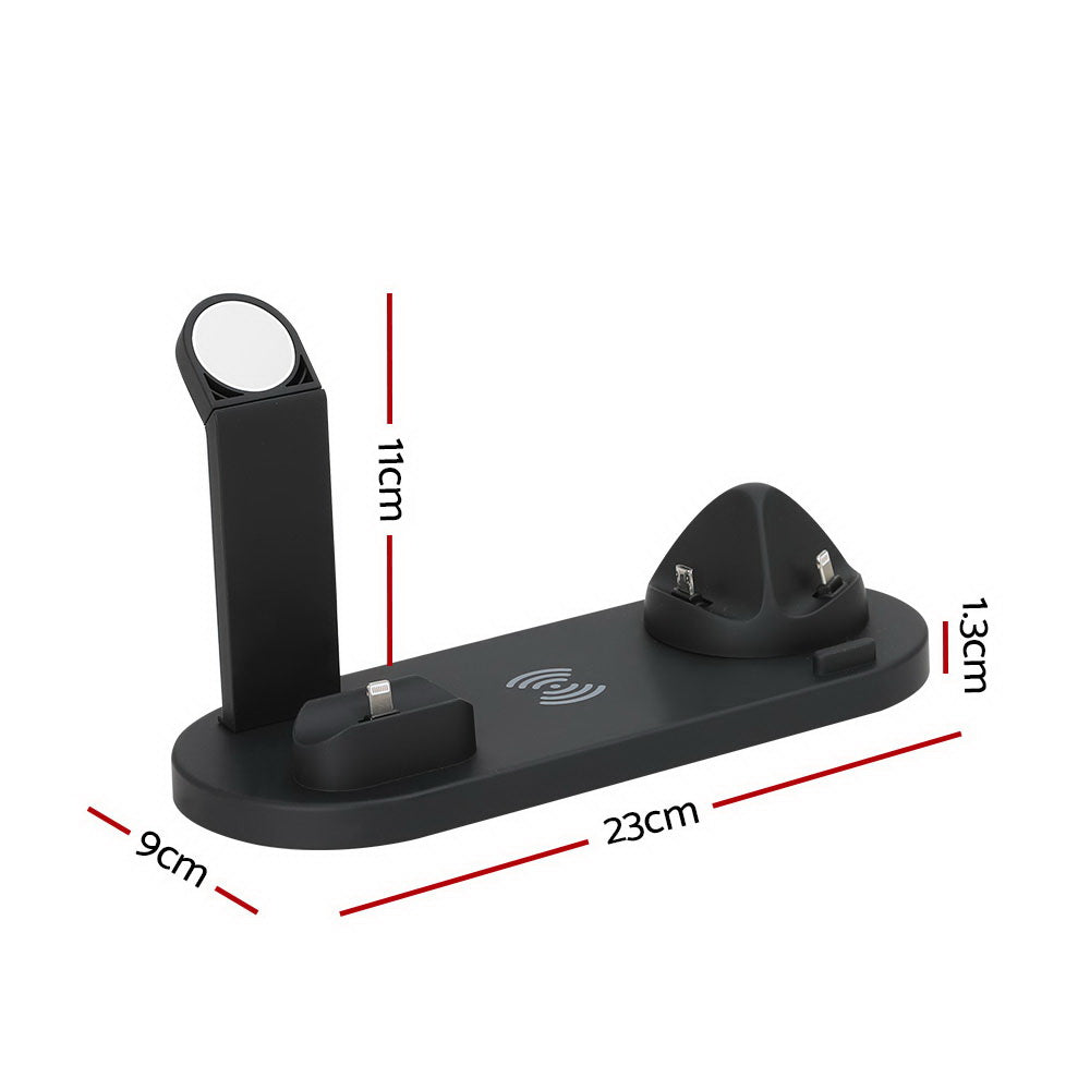 Phone Chargers: Devanti 4-in-1 Wireless Charger Dock Multi-function Charging Station for Phone